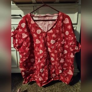 Valentine's Day Scrub top size 2xl